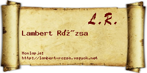 Lambert Rózsa névjegykártya
