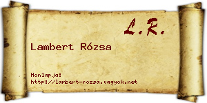 Lambert Rózsa névjegykártya